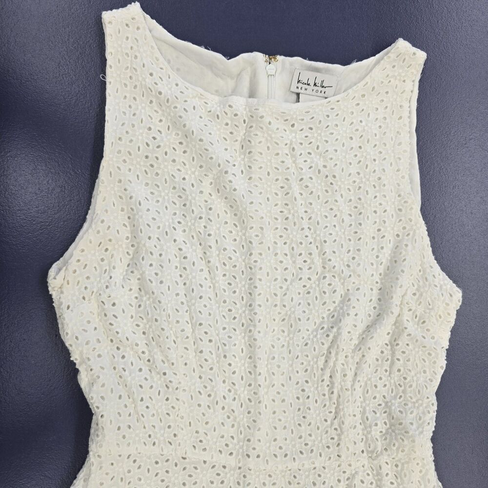 Nicole Miller NY Women's Dress Size 4 White Mini Zip Closure (A26) - Picture 3 of 11
